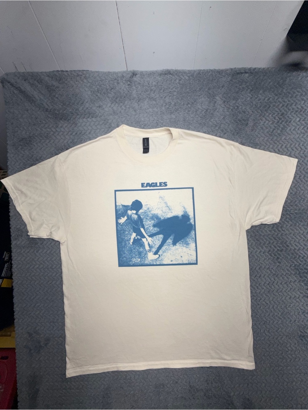 Gildan Cream Short-Sleeve Tee with Blue Eagles Graphic